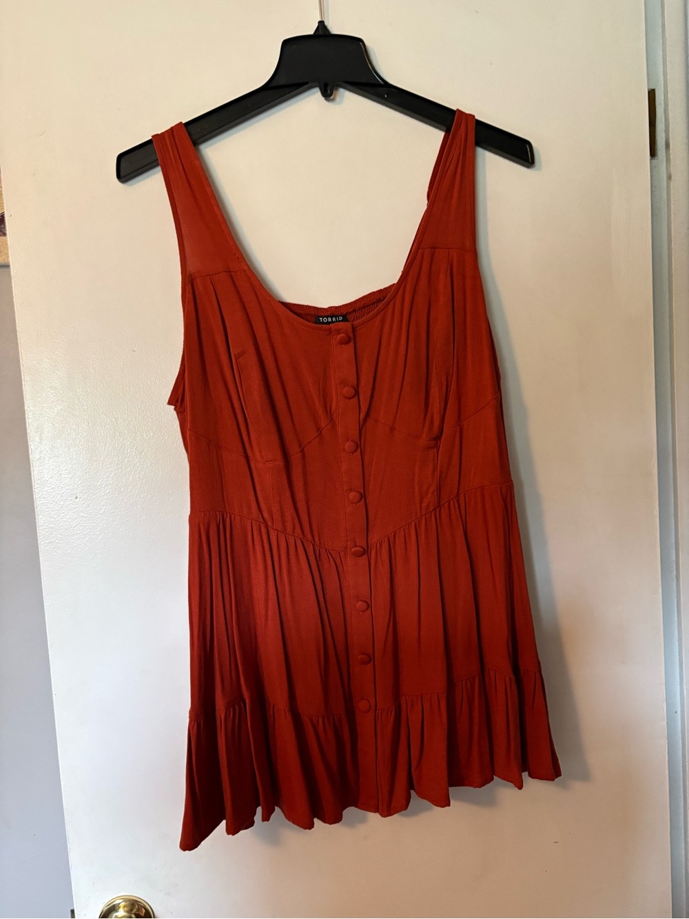 torrid Rust Red Button-Front Tank Top